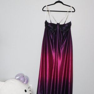 🌏City Triangles - plus-size Purple Ombre Dress with Rhinestone Straps – Size 15